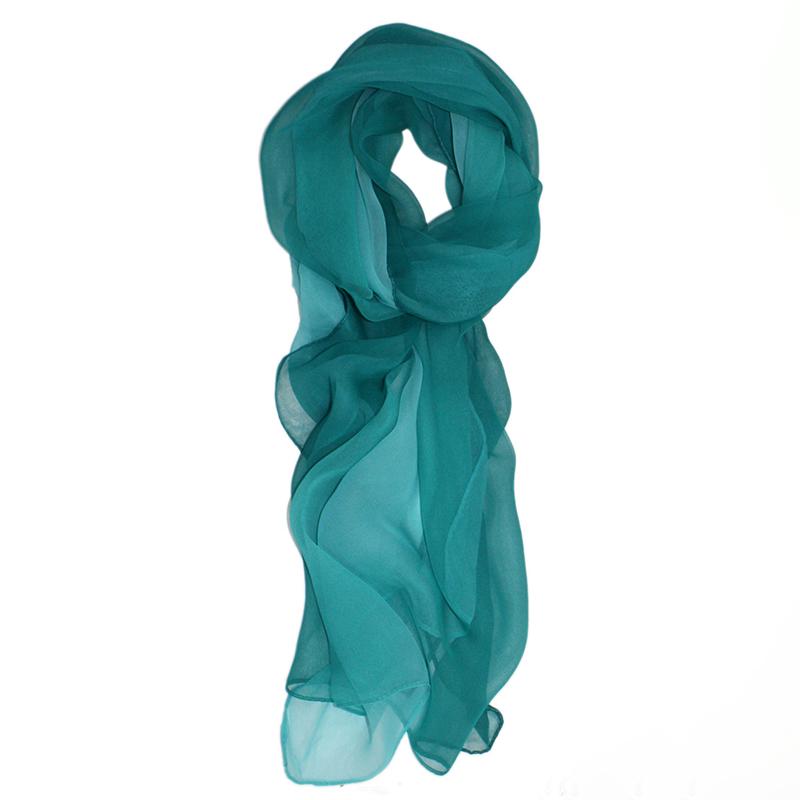 50*160cm Fashion Women Gradient Color Solid Scarf Female Chiffon Mesh Long Shawl Autumn Ladies Thin Tulle Elegant Neckerchief