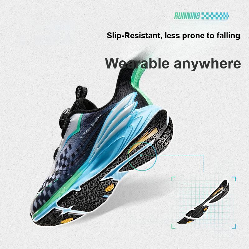 Anta Kids Fly Knight 7.0 Fabric Knob Comfortable Physical Test Shock Absorption Wear Resistant Low Top Running Shoes Kids Running Shoes 312439961-1