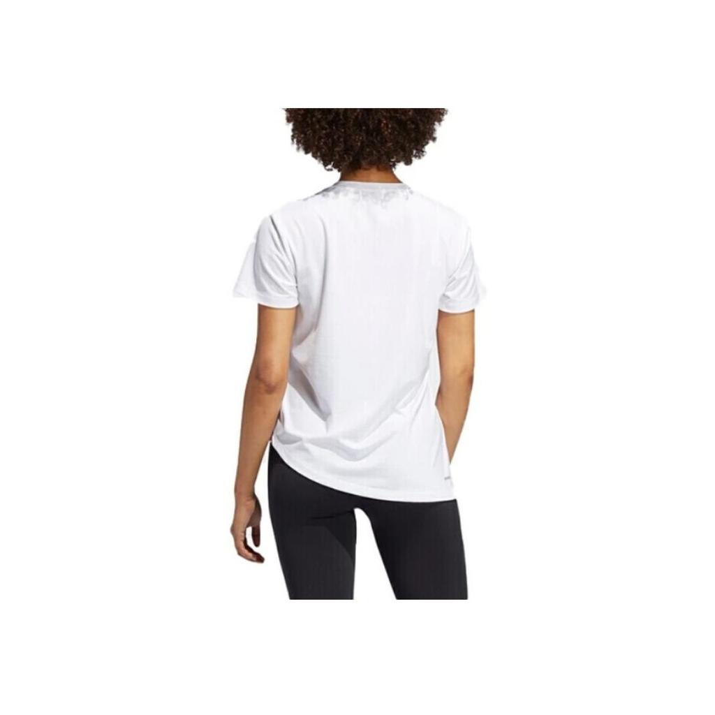 Adidas Ikat Bos Round Neck Comfortable Short Sleeve T-Shirt Women Tops White FL8508