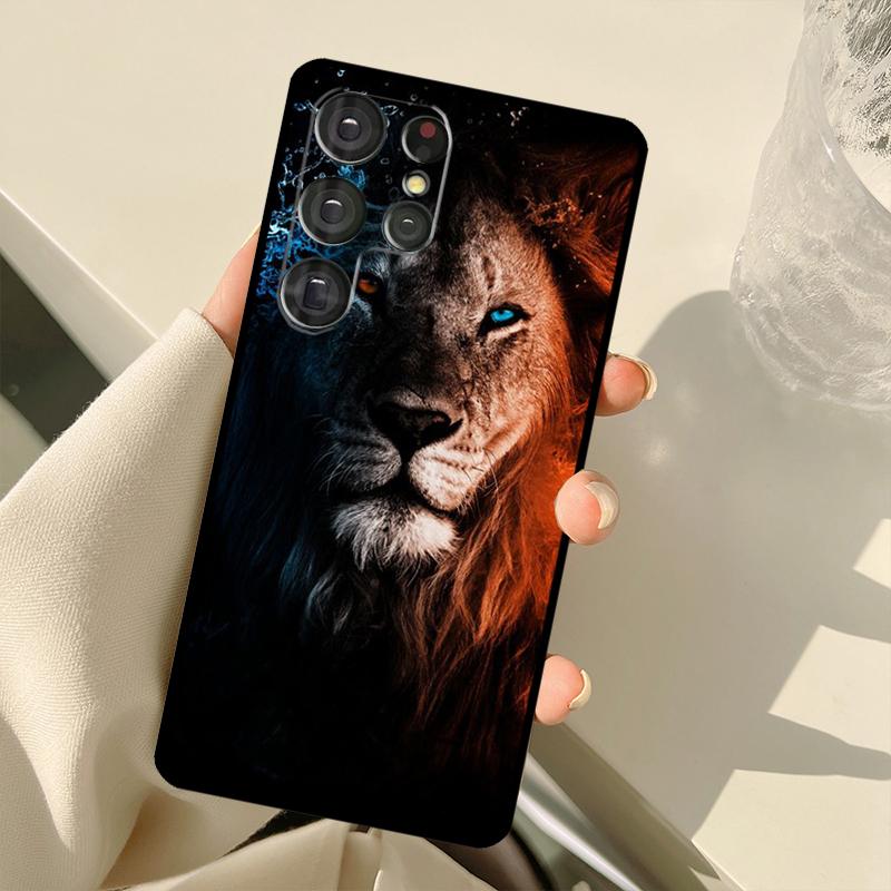 King of jungle Lion For Samsung Galaxy S22 Ultra S21 S20 FE S8 S9 S10 Note 10 Plus Note 20 Ultra Phone Case
