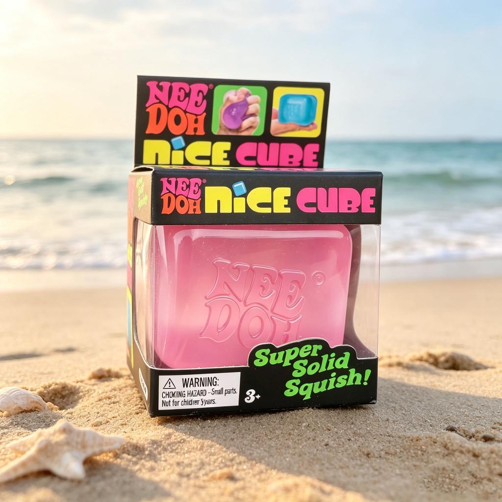 Needoh Nice Cube Fidget Focus Hračka, Senzorická Kostka pro Úlevu od Stresu pro Dospělé a Děti