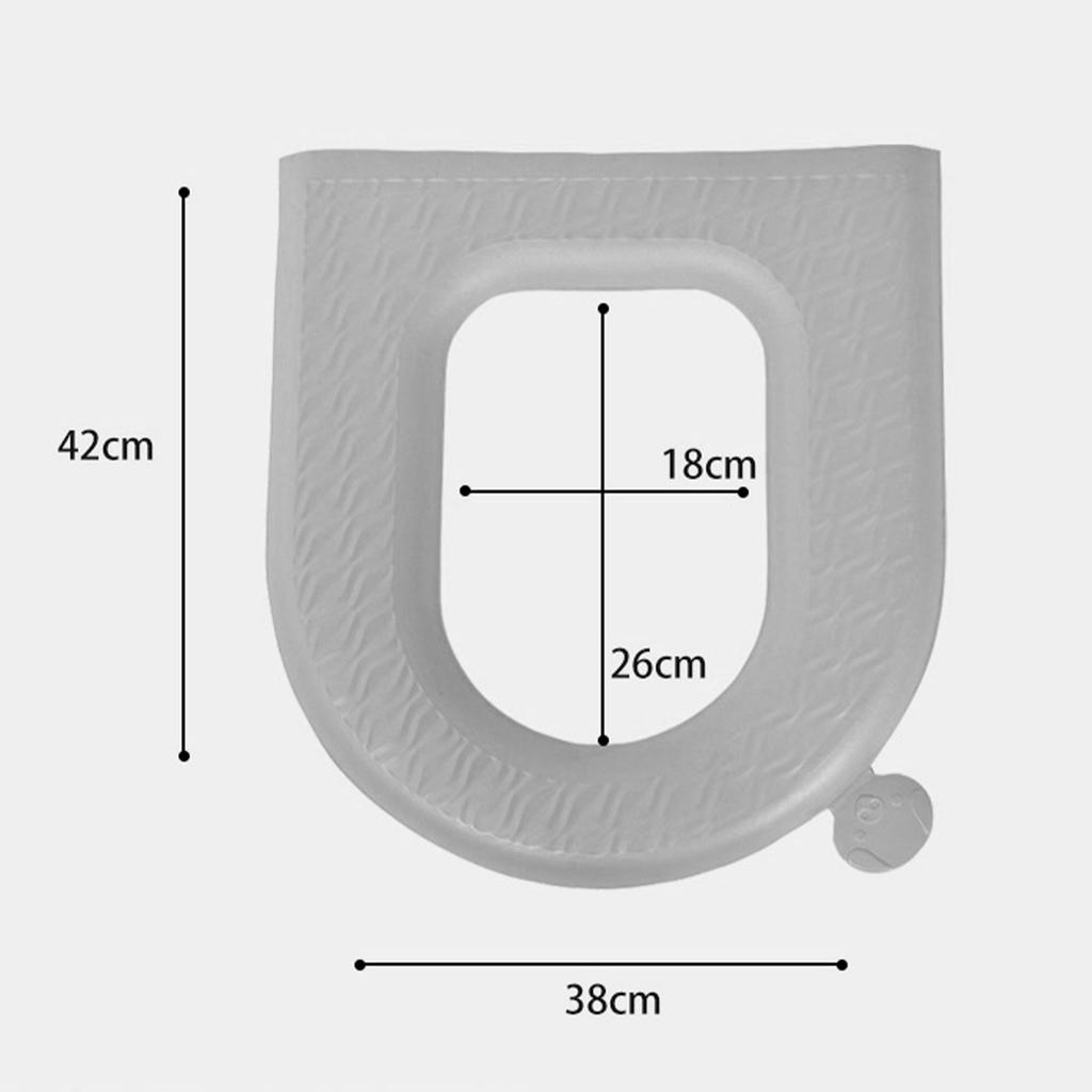 Toilet Seat Cover Pad Grey Cover Cushion with Handle Waterproof EVA Thickened Comfort Quick Dry