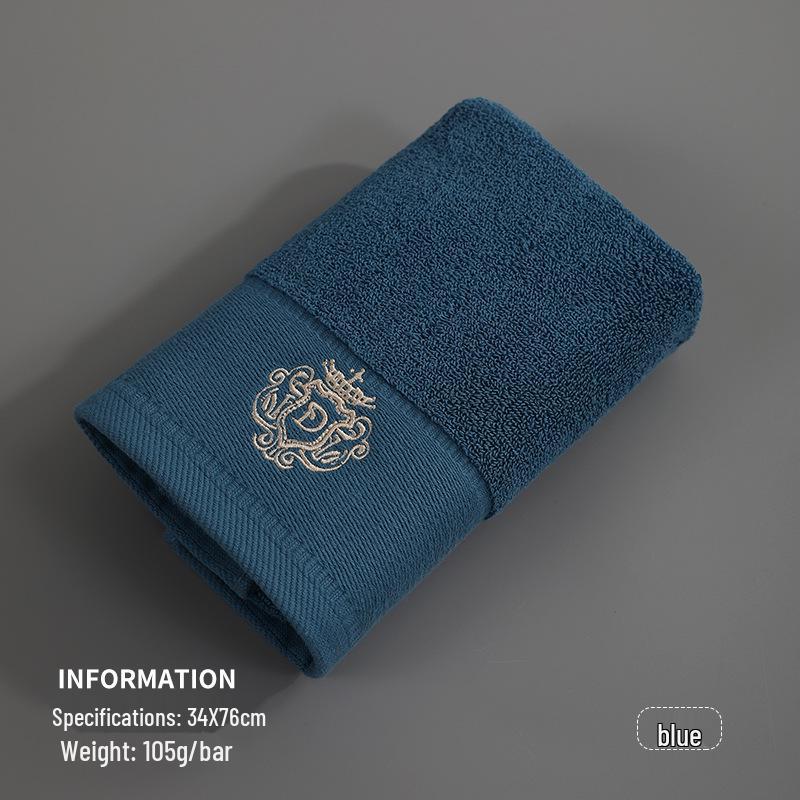 Tuqiang Extra Large Soft Embroidered Crown Towel - Solid Color for Hotel & Home Use