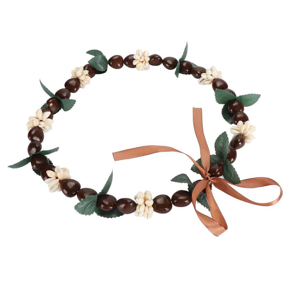 Hawaiian Kukui Nut Lei Necklace Elegant Fashionable Hand Crafted Graduation Shell Kukui Nut Lei Necklace for Graduation