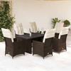 VidaXL 7-piece Brown Rattan Garden Dining Set and Cushions 3276776