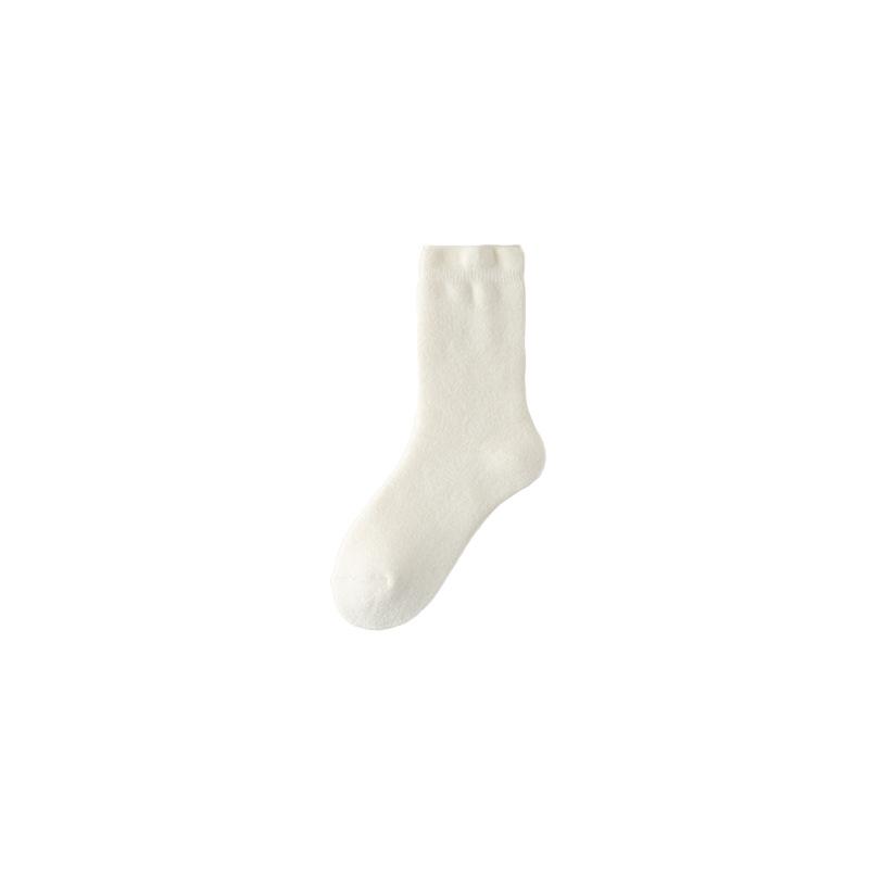 Woolen Socks, Winter Women's Fleece Thickened Postpartum Socks, Solid-color Fleece Warm Sleep Socks, Medium Long Fleece Socks