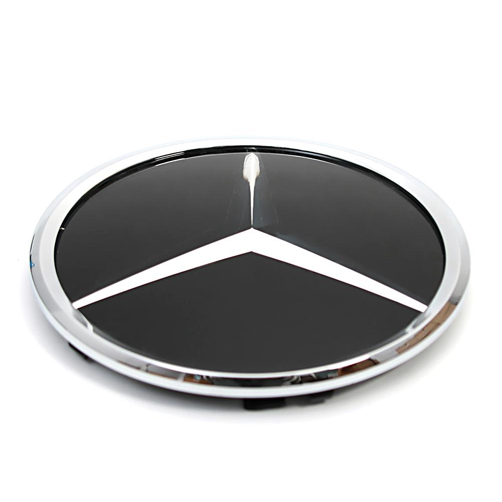 Calandre avant 3D Miroir Étoile Emblème Logo Noir Brillant et Argent Chrome Pour Mercedes Benz Classe E W213 2016-2020 E200 E2