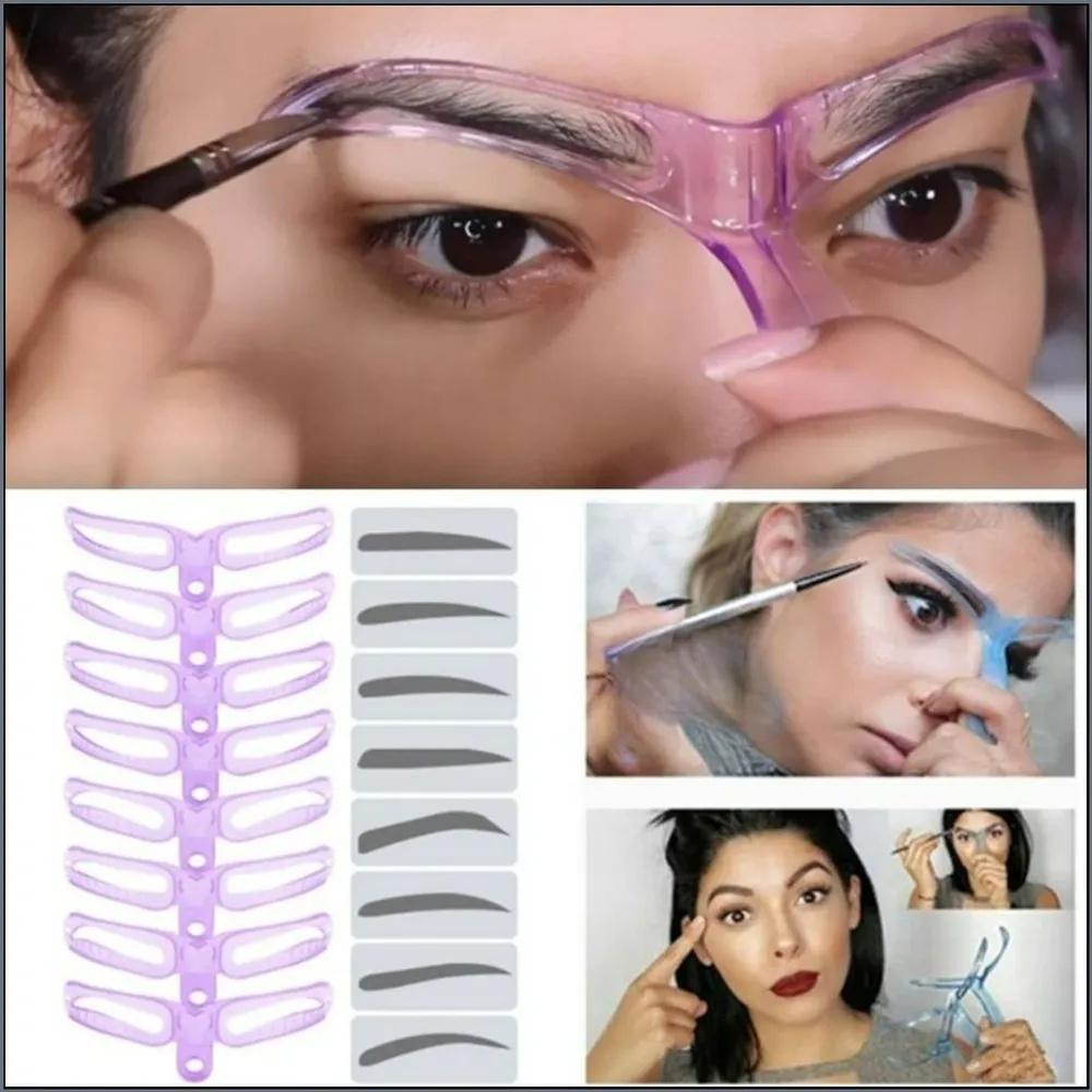 

Eyebrow Stencil Kit 6 Pieces Reusable Plastic Templates with 6 Different Shape Patterns for Eyebrow Shaping and Grooming Tool One Size фиолетовый