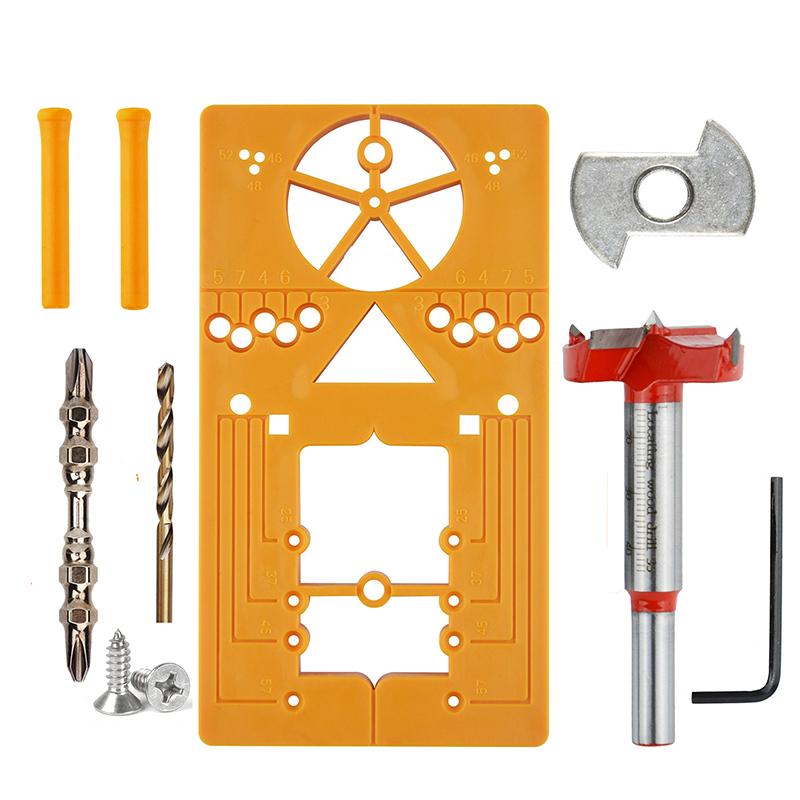 Buy 7Pcs Concealed Hinge Jig Drill Guide Hole Kitchen Door Wood
