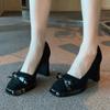 2025 High-quality New Roundness High Heels Single Shoes with A Slip-on Light Casual Women Shoes Stylish and Comfortable