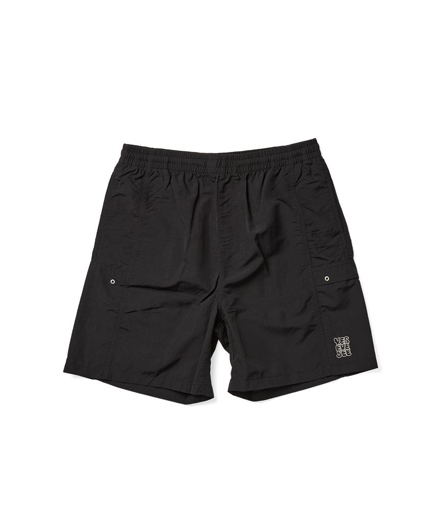 YESEYESEE Paneled Nylon Shorts Black