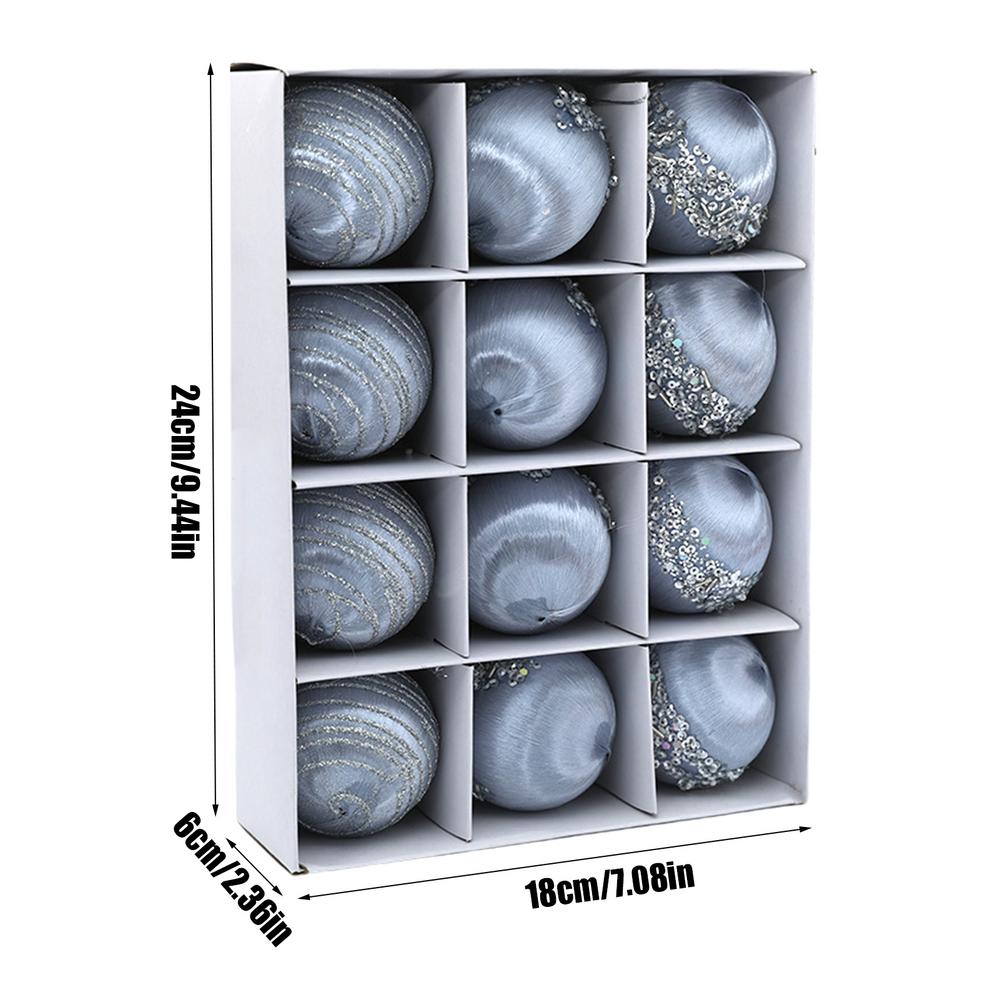 Velvet Christmas Ornaments Balls 12 Pieces Velvet Ball Christmas Ball Ornaments Elegant Soft Christmas Balls For Christmas Trees