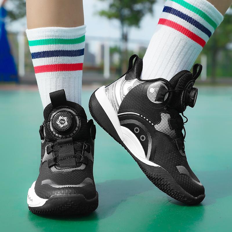 31-40 Children and Teenagers Plus Size Comfortable Convenient Fashionable Sports Shoes High Top Basketball Shoes