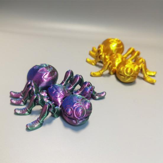 Spider Model 3D Printed Action Toy Realistic Looking Vibrant Color Insect Spider Fidget