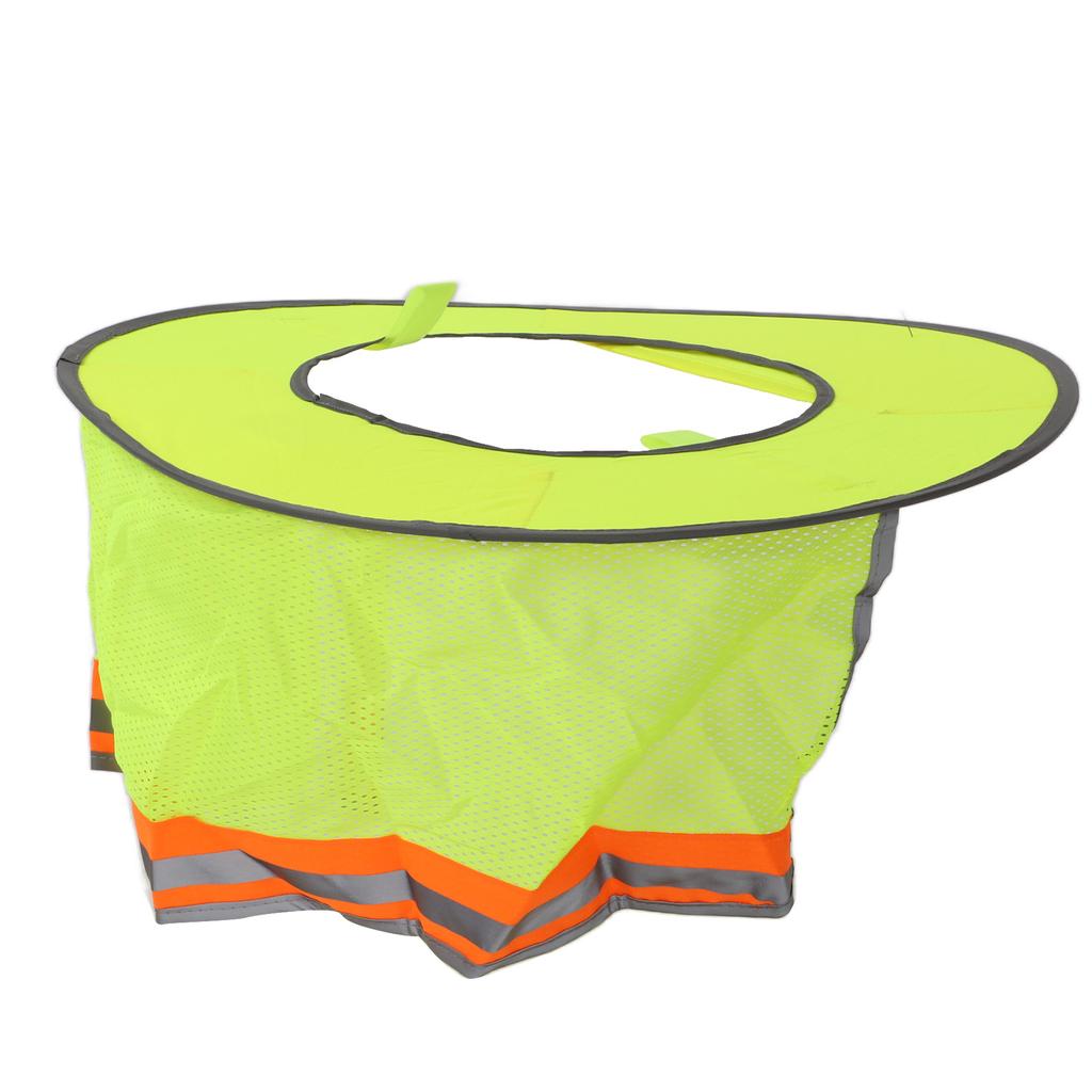 Hard Hat Sun Shade   High Visibility Full Brim Mesh Neck Sunshade with Reflective Stripe
