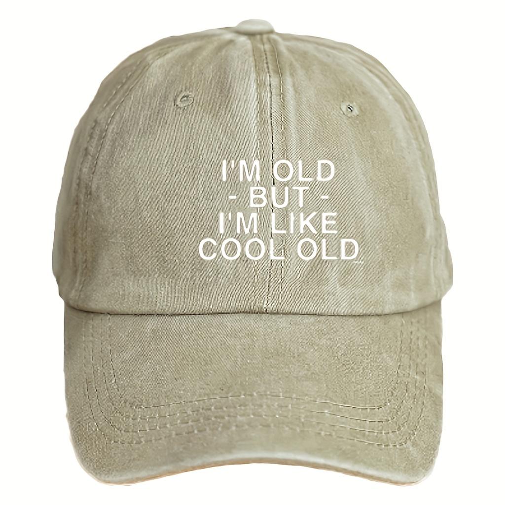1 Unisex Y2K Style Printed IM OLDBUTIM LIKE COOL OLD Washed Baseball Cap Outdoor Baseball Hat for Sports Sun Shade