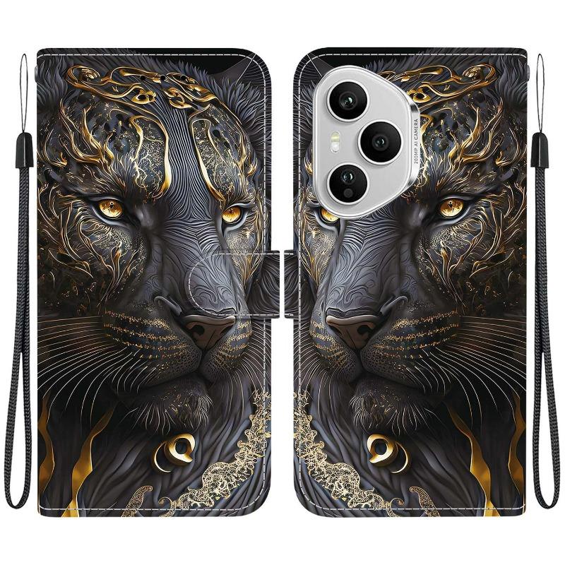Animal Case Lion Panda Leather Phone Cover For Huawei Honor 400 Lite Honor400 Pro 5G Wallet Flip Coque Magnetic Protect Cases