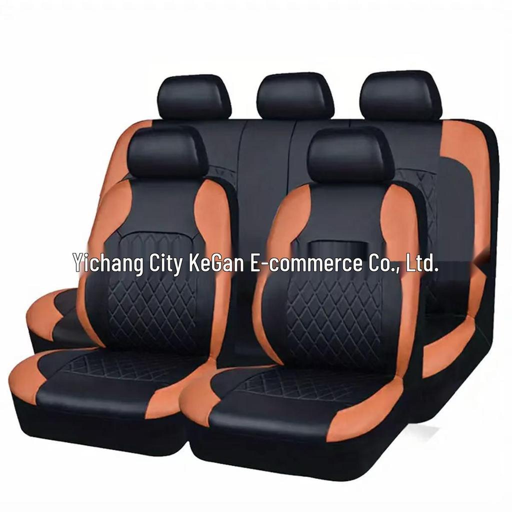 Funda de Asiento Automotriz Transfronteriza, Patrón Diamante Acolchado, Cuero PU, Cuero Sintético, Estilo Euroamericano