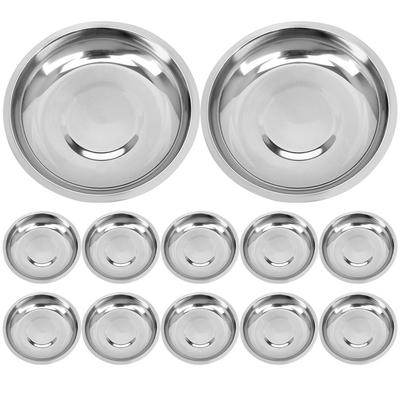12 Stück Lebensmittel-Edelstahlplatte Kinder-Ramekin-Schüssel Kochschüsseln für Küchenzubereitung