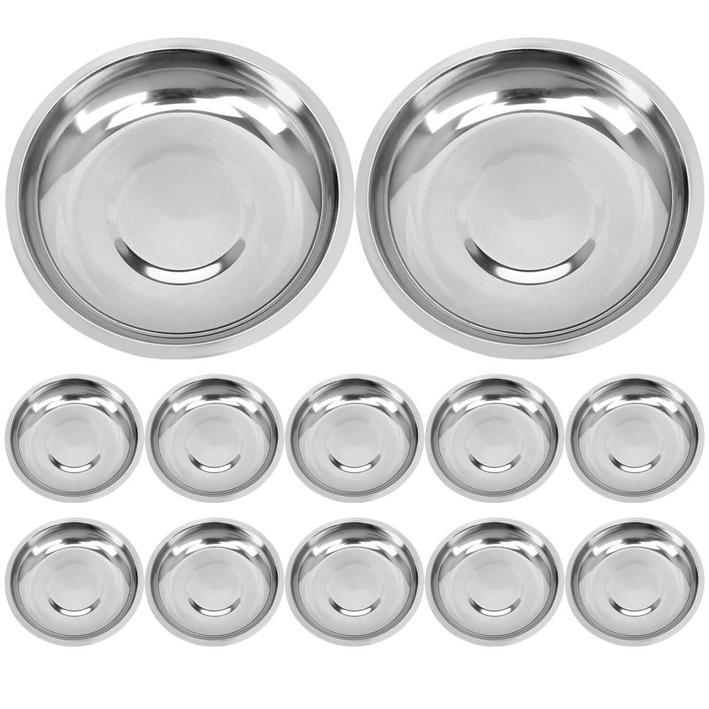 12 Pcs Food Stainless Steel Plate Child Ramekin Bowl Cooking Bowls for Kitchen Prep
