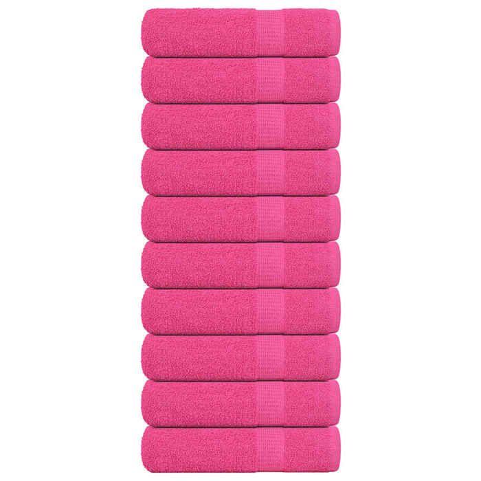 VidaXL Bath Towels 10 Pcs Pink 100x150 Cm 360 G/m² 100% Cotton 137054