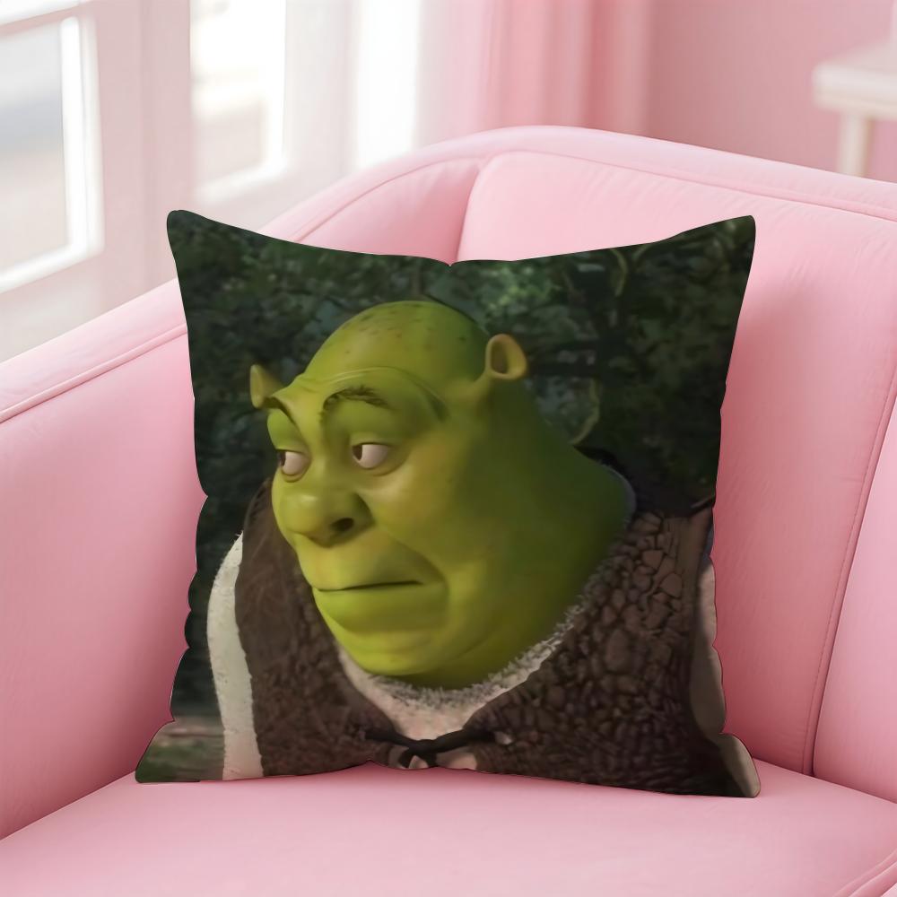 anime S-ShrekS Cushion Cover Comfortable Reversible Pillow Cover Ideal for Car Sofa Bedroom & Beyond
