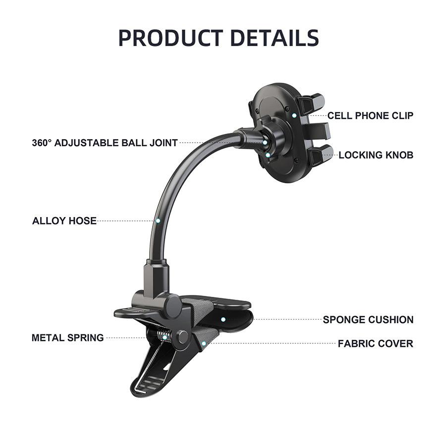 X040 Universal Phone Holder Clamp Mount Bracket for Electric Guitar Bass Ukulele Live Teaching Video Recording