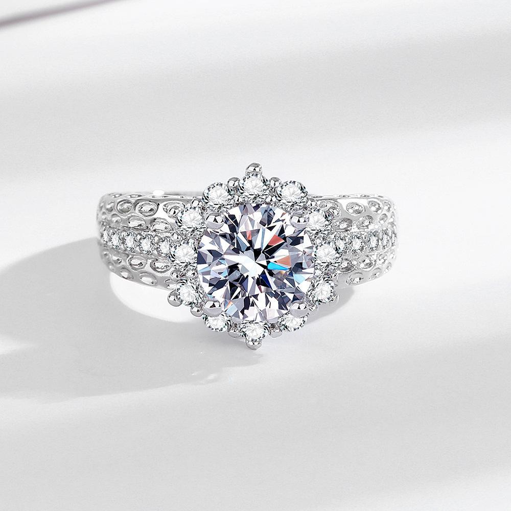 2 Carat Eight Hearts and Eight Arrows Full of Diamonds European and American Rings Women's Inlaid Zircon Rings Jewelry 2026