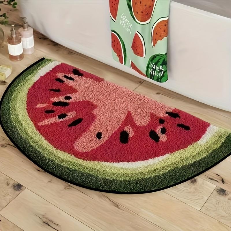 

Коврик для пола из искусственного кашемира в форме свежих фруктов, впитывающий коврик для ног, придверный коврик, супермягкий плюшевый коврик, впитывающий, с фруктовым рисунком в виде полукруга D01-Watermelon