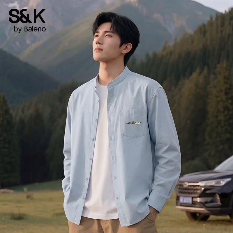 Baleno Men s S&K Series Henley Collar Long Sleeve Shirt 2XL