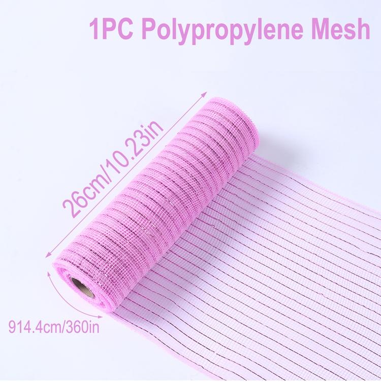 26 x 914 cm Poly-Netzband, Tüllrolle, Stoff für die Herstellung von Osterkränzen zum Selbermachen, Materialien für Blumenhandwerk, Verpackungen, Festivalbedarf