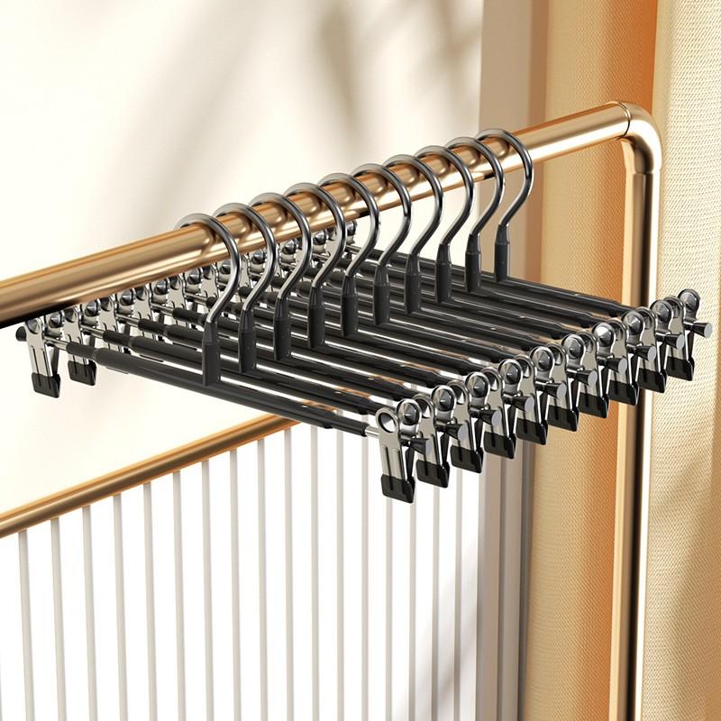 Pants Hangers with Clips Adjustable Skirt Hangers for Women Non-Slip Trousers Hanger for Jeans Clothes Hangers for Pants