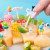 1 Set Cute Fruit Fork Cartoon Non-slip Reusable Easy To Clean Decorative Plastic