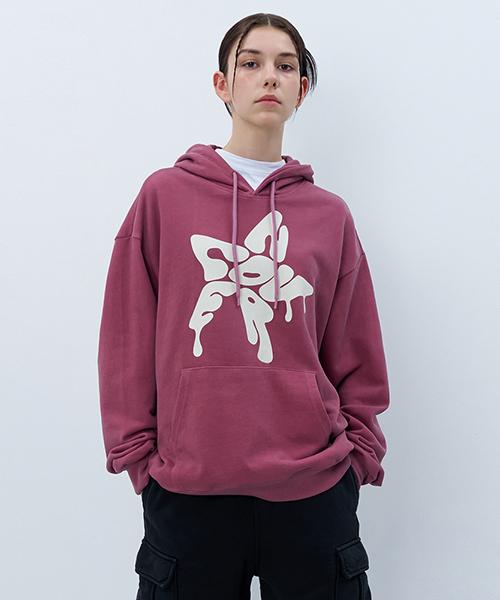 Uncover Melting Star Logo Pigment Hoodie Purple Free
