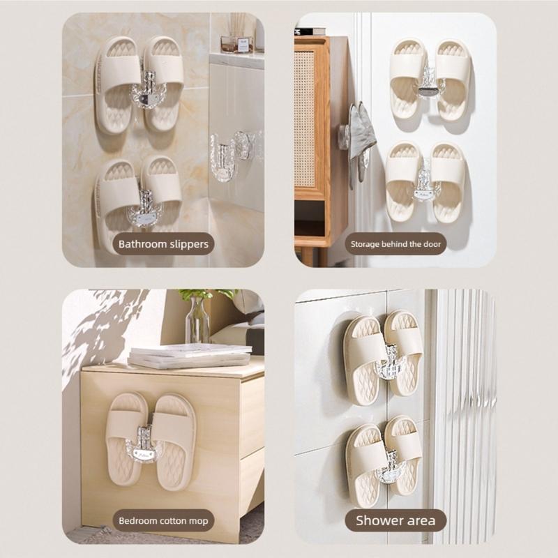 Suction Cup Shoe Rack For Bathroom Wall Mounted Hanging Organizers With Adjustable Hook