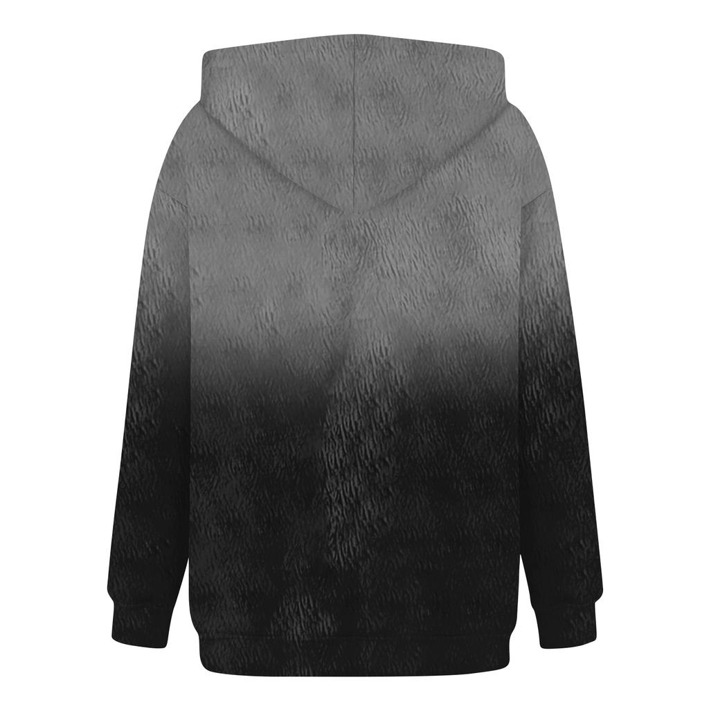 Women's Hooded Long Sleeve Printed Flannel Top Hooded Sweatshirt