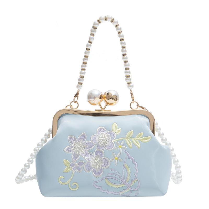 Fashion New Chinese Exquisite Embroidered Pearl Dinner Bag Female Elegant National Style Light Luxury High-end Messenger Cheongsam Bag