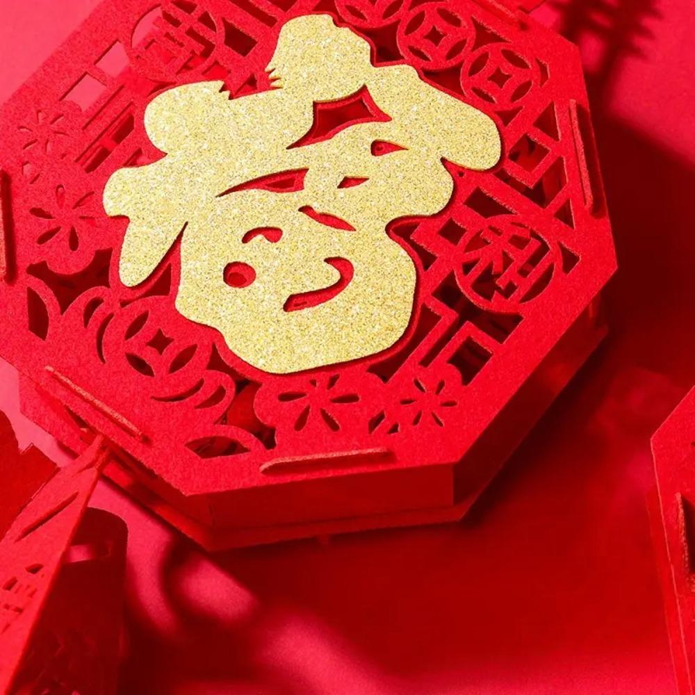 Vergoldung chinesischer Schriftzeichen, nicht gewebter Feuerwerkskörper-Anhänger, Innendekoration, Frühlingsfest