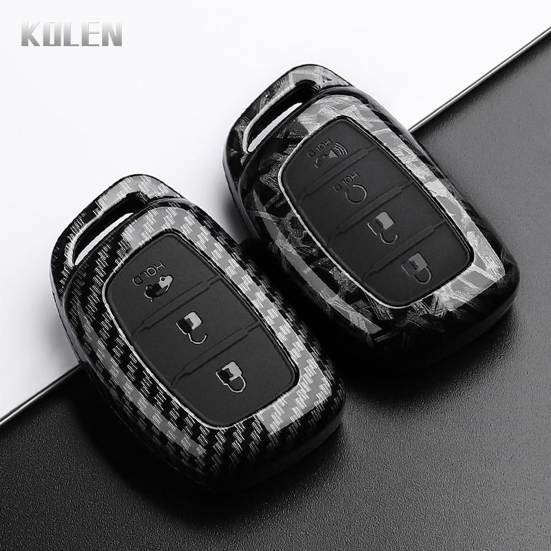 Abs Carbon Fiber Style Car Key Case Cover For Hyundai Ix35 I40 I20 I10 Tucson Elantra Creta Sonata Ioniq Accent Creata Keychain