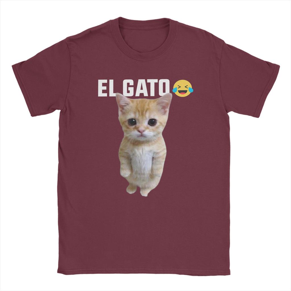 El Gato Meme Sad Crying Cat Munchkin Kitty Meme TShirt Summer Cotton T Shirts For Man Tshirt Short Sleeves Y2K Retro Clothing