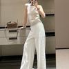 American Style Round Neck Cable Knit Top Knitted Vest Designed Summer Slim Fit Slimming Sleeveless