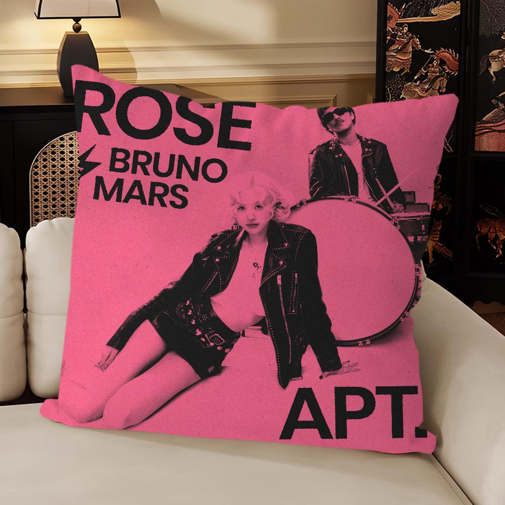 Hot Singer Bruno Mars Apt-RoseEs Music Pillow Case Sofa Living Room Headboard Bedroom Backrest Cushion Square Cushion Nap Time