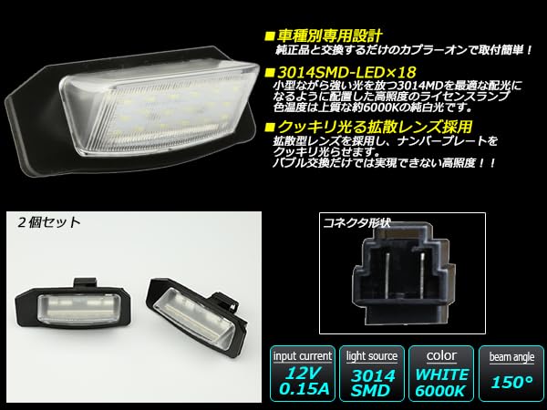 Delica D5 LED License Plate Lamp Compatible with all model (CV1W, CV2W, CV4W, CV5W) - years.