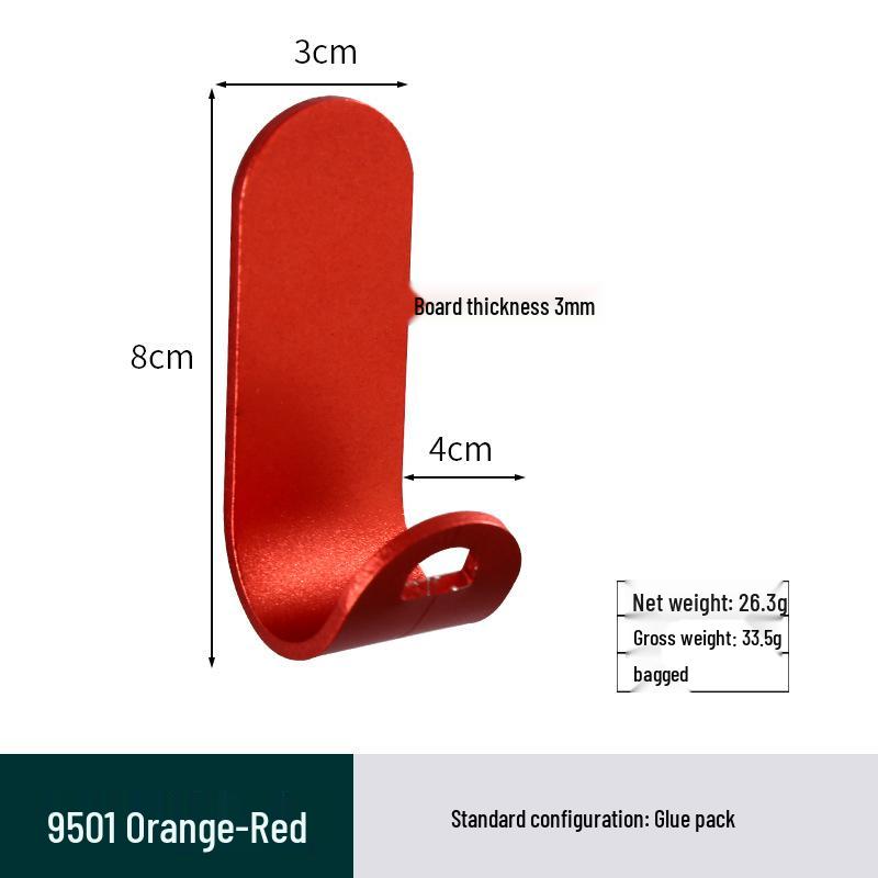 

High Volume Space Aluminum J-Shaped Hook - Strong No-Drill Adhesive for Kitchen, Bathroom, or Door.