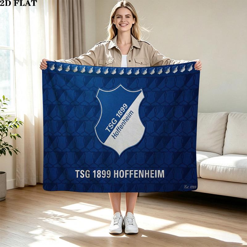TSG Hoffenheim Print Flannel Blanket High Quality Warm Comfortable Cover for All Seasons Perfect for Gifts Home Decor
