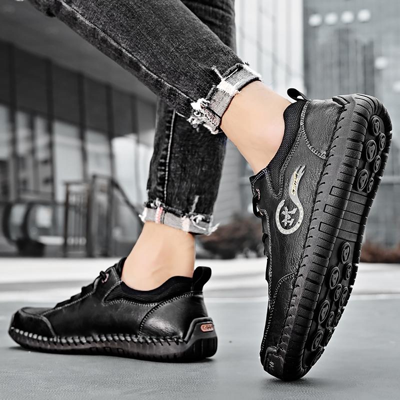 Męskie buty skórzane Ręcznie robione sneakersy Buty codzienne outdoorowe