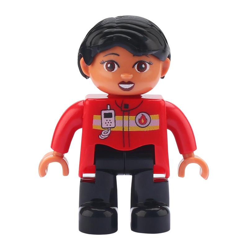 Big Building Blocks Boy Girls Family Policemen Figures Doll Compatible Duplos Children Kids Self Locking Bricks Assemble Toys