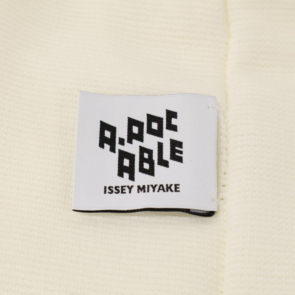 ISSEIMIYAKE A.POC AT11KK414 White Cotton x Nylon Half Sleeve Design Knit Pullover tops 3 whiteUsed
