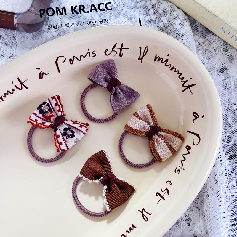 

Корейский стиль Ручной работы Бант Гингем Эластичная резинка для волос для детей