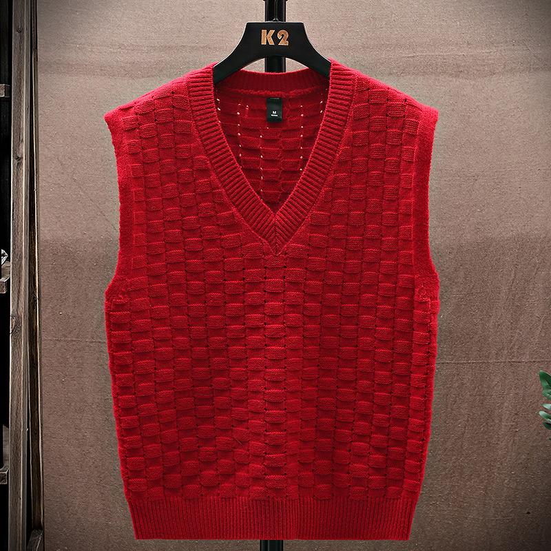 Sweater Tank Top Men's Vest Underlay V-neck Sleeveless Sweater Sweater Couple Warm Vest 15 Different Flower Shapes In Different Colors